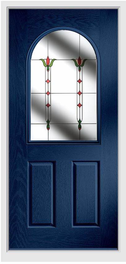 Stellar door with coloured glass