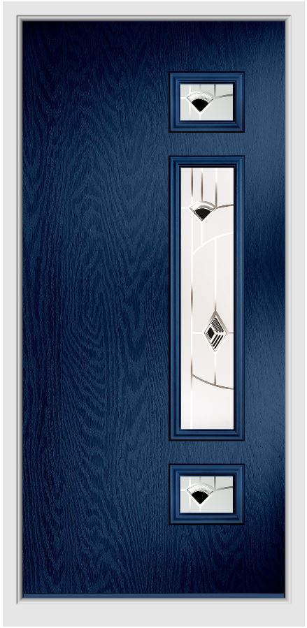 Murano black Front door with coloured glass