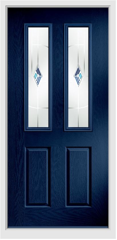 composite door with coloured glass