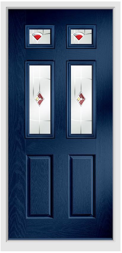 Door with decorative glass