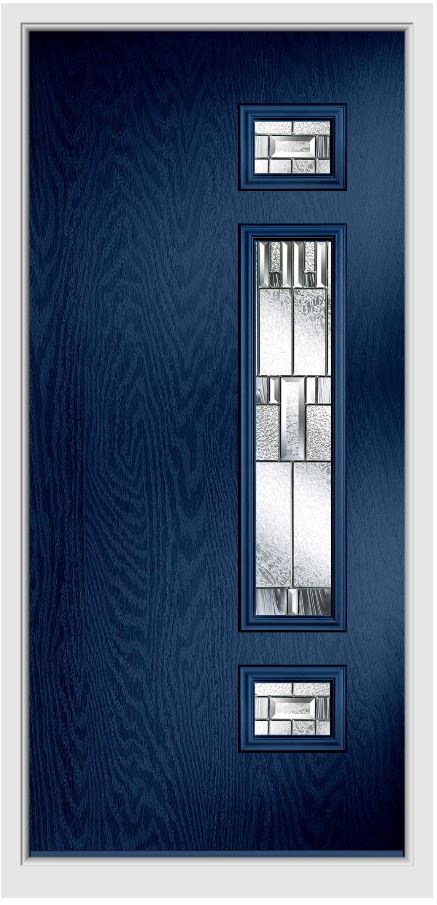 Prairie Composite door with patterned glass