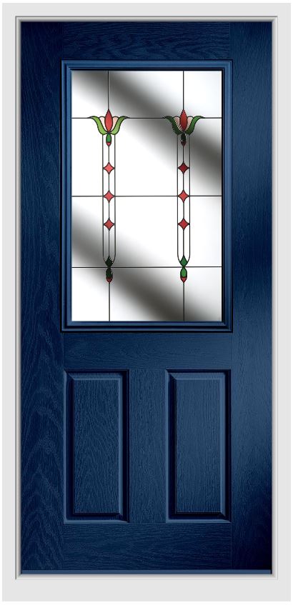 Coloured glass front door