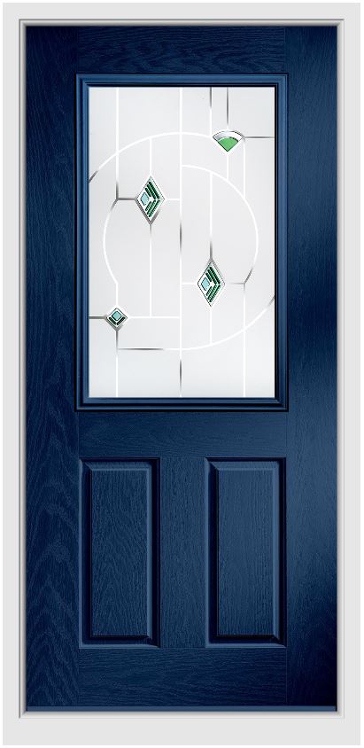 Green glass in composite door