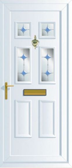 Edwardian uPVC door with coloured glass