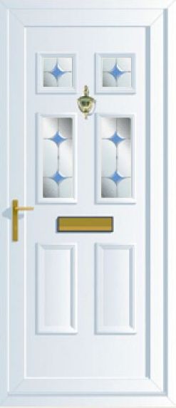 Bevel G Edwardian uPVC door with coloured glass
