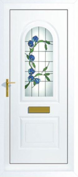 Coloured glass front door