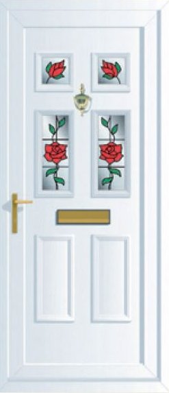 uPVC front door with stained glass