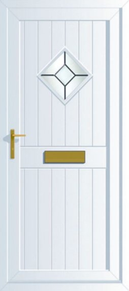 DB68 Front door with textured glass