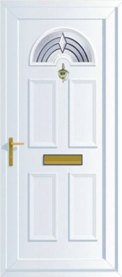 DB8 Front door with lead glass