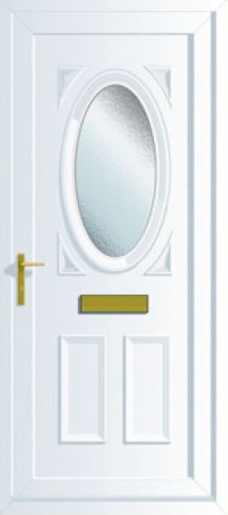 uPVC front door with plain glass