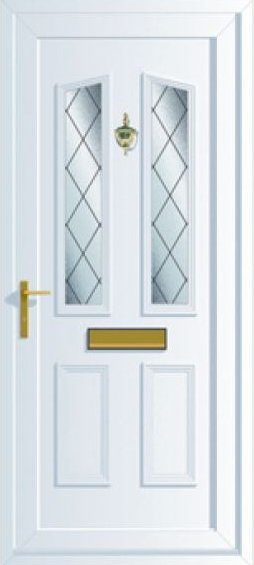 diamond lead Front door with glass