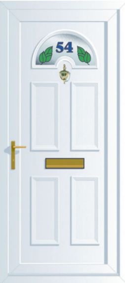 Georgian uPVC door with house number