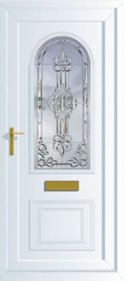 venus Front door with patterened glass