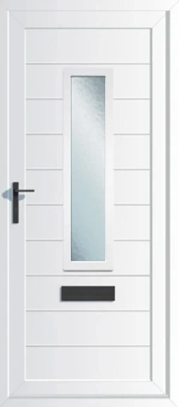 Front door with coloured glass