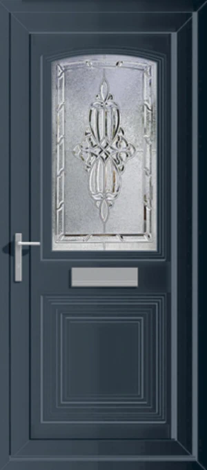 PVC front door, glazed