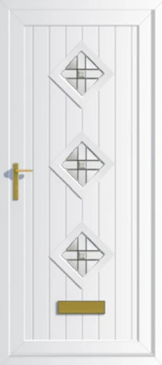 Front door with coloured glass
