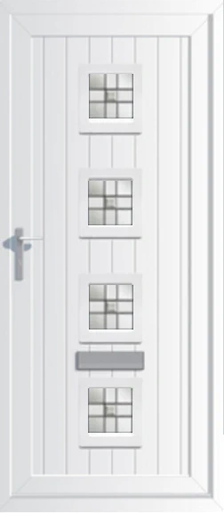 Front door with coloured glass