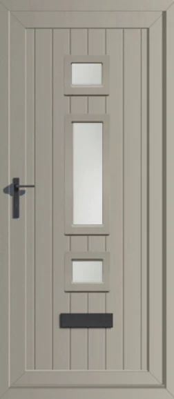 Front door with coloured glass