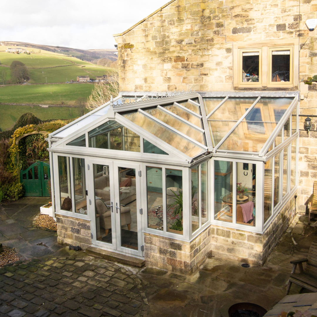 T shaped conservatory
